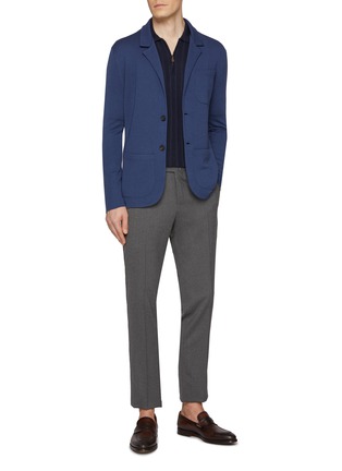 Figure View - Click To Enlarge - ISAIA - Notch Lapel Single Breasted Wool Silk Cashmere Jacket