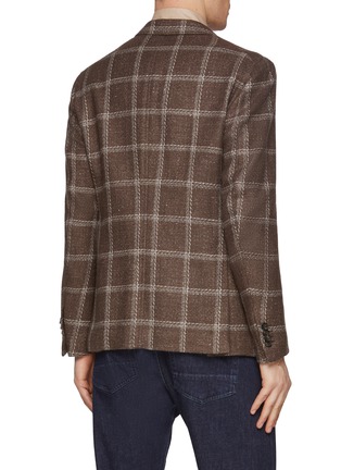 Back View - Click To Enlarge - ISAIA - Single Breasted Cashmere Wool Silk Linen Blazer