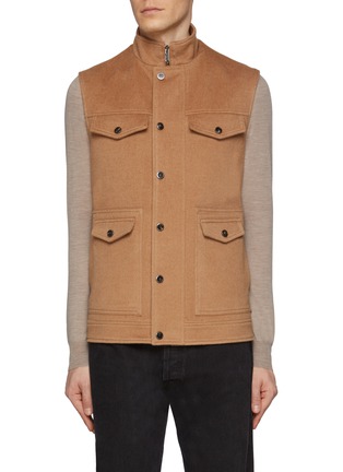 Main View - Click To Enlarge - ISAIA - Stand Collar Camel Hair Vest