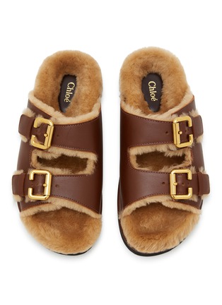 Detail View - Click To Enlarge - CHLOÉ - Nil Leather Shearling Sandals