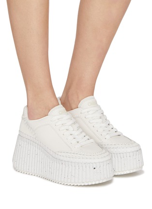 Figure View - Click To Enlarge - CHLOÉ - Nama Low Top Platform Leather Women's Sneakers