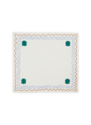 Main View - Click To Enlarge - LA ROMAINE EDITIONS - The Sea Urchin Placemat — Blue/Brown/Green