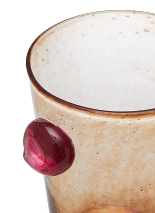 Detail View - Click To Enlarge - LA ROMAINE EDITIONS - The Little Peony Vase — Brown/Fuschia Pink