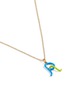 Detail View - Click To Enlarge - BEA BONGIASCA - Duo Enamel Initial 'R' 9K Gold Pendant Necklace