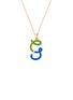 Main View - Click To Enlarge - BEA BONGIASCA - Duo Enamel Initial 'G' 9K Gold Pendant Necklace