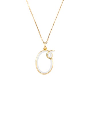 Main View - Click To Enlarge - BEA BONGIASCA - Half Enamel Initial 'O' Pendant Necklace