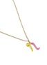 Detail View - Click To Enlarge - BEA BONGIASCA - Duo Enamel Initial 'N' 9K Gold Pendant Necklace