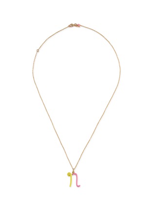 Main View - Click To Enlarge - BEA BONGIASCA - Duo Enamel Initial 'N' 9K Gold Pendant Necklace