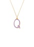 Main View - Click To Enlarge - BEA BONGIASCA - Enamel Initial 'Q' 9K Gold Pendant Necklace