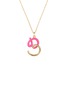 Main View - Click To Enlarge - BEA BONGIASCA - Half Enamel Initial 'B' 9K Gold Pendant Necklace