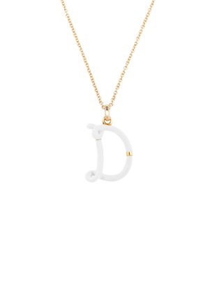 Main View - Click To Enlarge - BEA BONGIASCA - Enamel Initial 'D' 9K Gold Pendant Necklace