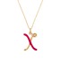 Main View - Click To Enlarge - BEA BONGIASCA - Half Enamel Initial 'X' 9K Gold Pendant Necklace