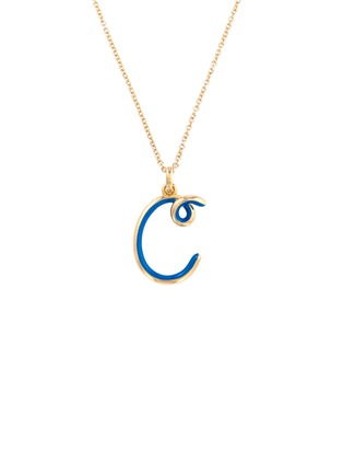 Main View - Click To Enlarge - BEA BONGIASCA - Half Enamel Initial 'C' 9K Gold Pendant Necklace