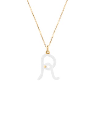 Main View - Click To Enlarge - BEA BONGIASCA - Enamel Initial 'R' 9K Gold Pendant Necklace