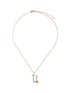 Main View - Click To Enlarge - BEA BONGIASCA - Duo Enamel Initial 'U' 9K Gold Pendant Necklace