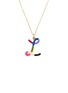 Main View - Click To Enlarge - BEA BONGIASCA - Rainbow Enamel Initial Letter 'L' 9K Gold Pendant Necklace