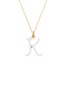 Main View - Click To Enlarge - BEA BONGIASCA - Enamel Initial 'K' 9K Gold Pendant Necklace