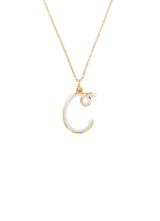 Main View - Click To Enlarge - BEA BONGIASCA - Half Enamel Initial 'C' Pendant Necklace