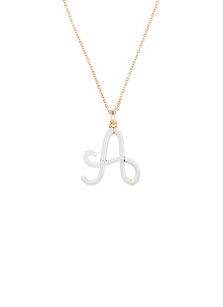 Main View - Click To Enlarge - BEA BONGIASCA - Enamel Initial 'A' 9K Gold Pendant Necklace