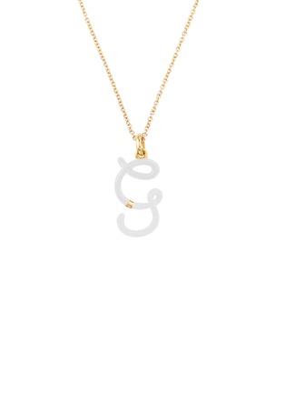 Main View - Click To Enlarge - BEA BONGIASCA - Enamel Initial 'G' 9K Gold Pendant Necklace