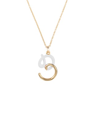 Main View - Click To Enlarge - BEA BONGIASCA - Half Enamel Initial 'B' Pendant Necklace