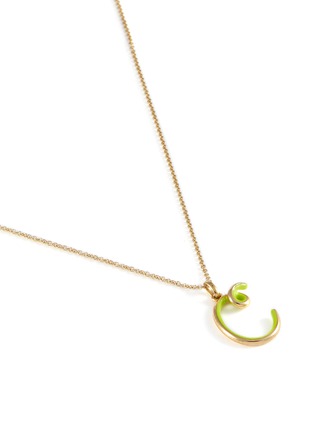 Detail View - Click To Enlarge - BEA BONGIASCA - Half Enamel Initial 'C' 9K Gold Pendant Necklace