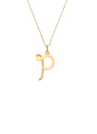 Main View - Click To Enlarge - BEA BONGIASCA - Half Enamel Initial 'P' 9K Gold Pendant Necklace