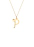 Main View - Click To Enlarge - BEA BONGIASCA - Half Enamel Initial 'P' 9K Gold Pendant Necklace