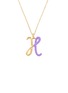 Main View - Click To Enlarge - BEA BONGIASCA - Half Enamel Initial 'H' 9K Gold Pendant Necklace