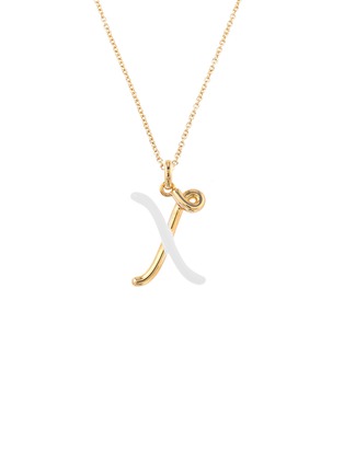 Main View - Click To Enlarge - BEA BONGIASCA - Half Enamel Initial 'X' Pendant Necklace