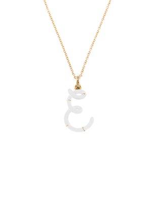 Main View - Click To Enlarge - BEA BONGIASCA - Enamel Initial 'E' 9K Gold Pendant Necklace