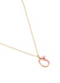 Detail View - Click To Enlarge - BEA BONGIASCA - Half Enamel Initial 'O' 9K Gold Pendant Necklace