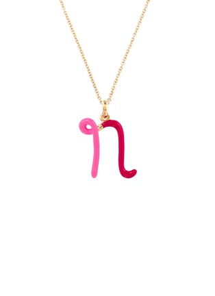 Main View - Click To Enlarge - BEA BONGIASCA - Duo Enamel Initial 'N' 9K Gold Pendant Necklace