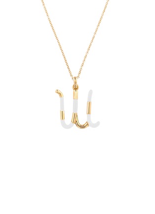 Main View - Click To Enlarge - BEA BONGIASCA - Enamel Initial 'W' 9K Gold Pendant Necklace