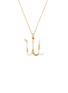 Main View - Click To Enlarge - BEA BONGIASCA - Enamel Initial 'W' 9K Gold Pendant Necklace