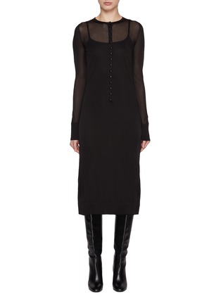 Main View - Click To Enlarge - KHAITE - Shaine Button Up Midi Dress