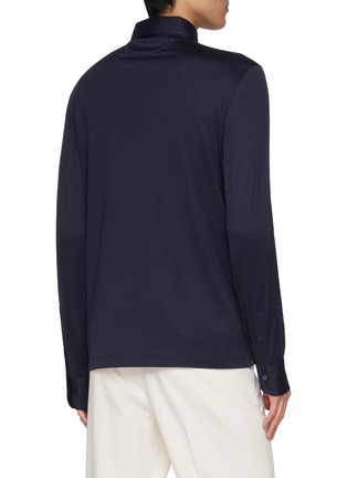 Back View - Click To Enlarge - BRUNELLO CUCINELLI - Silk Cotton Polo Shirt