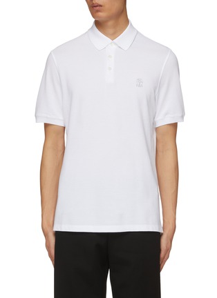 Main View - Click To Enlarge - BRUNELLO CUCINELLI - Logo Cotton Polo Shirt