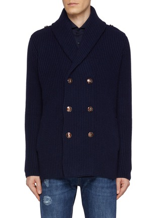 Main View - Click To Enlarge - BRUNELLO CUCINELLI - Shawl Collar Double Breasted Cardigan