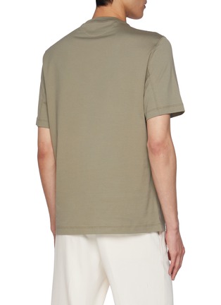 Back View - Click To Enlarge - BRUNELLO CUCINELLI - Logo Cotton T-Shirt