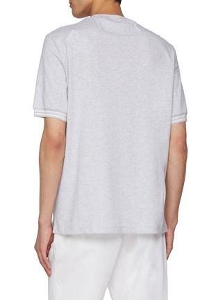 Back View - Click To Enlarge - BRUNELLO CUCINELLI - Tennis Embroidered Cotton T-shirt