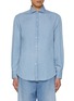 Main View - Click To Enlarge - BRUNELLO CUCINELLI - Spread Collar Light Wash Denim Shirt