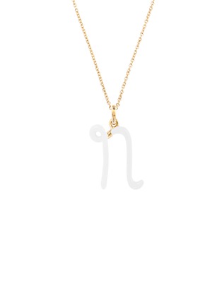 Main View - Click To Enlarge - BEA BONGIASCA - Enamel Initial 'N' 9K Gold Pendant Necklace