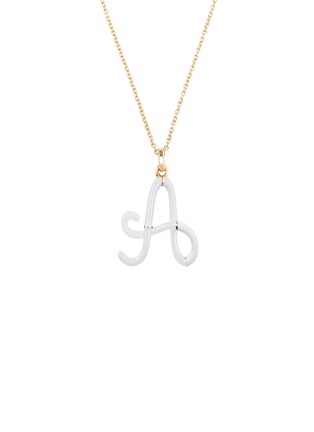 Main View - Click To Enlarge - BEA BONGIASCA - Enamel Initial 'A' 9K Gold Pendant Necklace