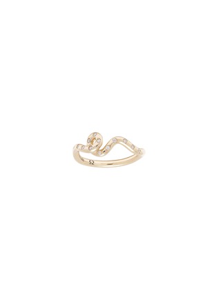 Main View - Click To Enlarge - BEA BONGIASCA - Polka Dot Wave 9K Gold Diamond Ring — EU 54