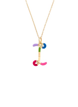 Main View - Click To Enlarge - BEA BONGIASCA - Duo Enamel Initial 'I' 9K Gold Pendant Necklace