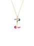 Main View - Click To Enlarge - BEA BONGIASCA - Duo Enamel Initial 'I' 9K Gold Pendant Necklace