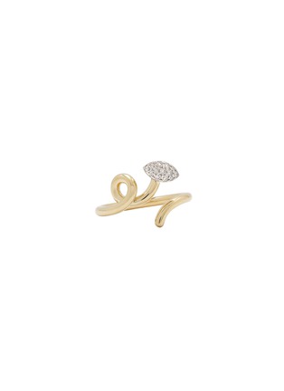 Main View - Click To Enlarge - BEA BONGIASCA - Baby Vine 9K Gold Diamond Ring — EU 56