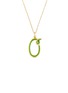 Main View - Click To Enlarge - BEA BONGIASCA - Half Enamel Initial 'O' Pendant Necklace - Pistacchio Enamel