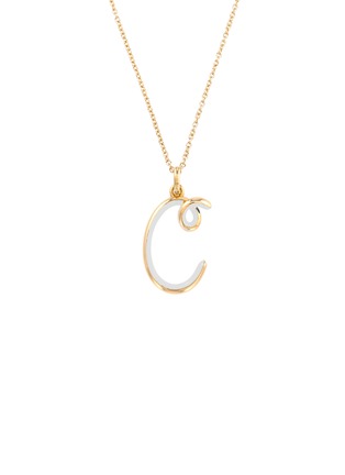 Main View - Click To Enlarge - BEA BONGIASCA - Half Enamel Initial 'C' Pendant Necklace